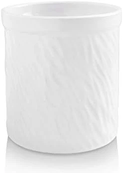 Kitchen Utensil Holder, Large Ceramic Utensil Crock, Deep And Stable, Utensils Caddy Texture Series (Dark Blue) 7 Kitchen Utensil Holder, Large Ceramic Utensil Crock, Deep And Stable, Utensils Caddy Texture Series (Dark Blue) - Image 7