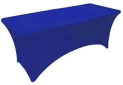 6ft Royal Blue Stretch Spandex Table Cover Tablecloth For Rectangular Fitted Folding Table