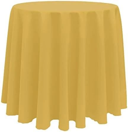 90-Inch Round Polyester Linen Tablecloth White 15 90-Inch Round Polyester Linen Tablecloth White - Image 15