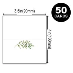 50 Pack Place Cards, Wedding Name Place Cards, Greenery Table Place Cards For Wedding Or Party, Seating Place Cards For Tables, 2 X 3.5 Inches -Generic Furniture Shop 311wN6kwM4L