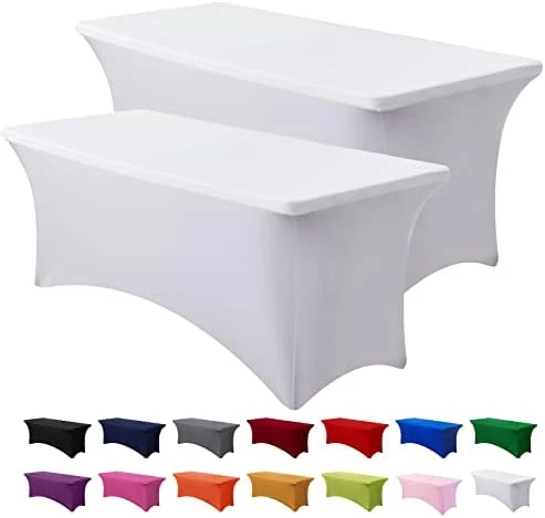 Spandex Tablecloth 6FT Stretch Table Cover Fitted Rectangular Tables, Universal Stretch Patio Table Cloth For Wedding, Banquet, Party And Event(Black, 6FT 13 Spandex Tablecloth 6FT Stretch Table Cover Fitted Rectangular Tables, Universal Stretch Patio Table Cloth For Wedding, Banquet, Party And Event(Black, 6FT - Image 13