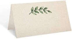 Greenery Place Cards (Set Of 50) 3.5" X 2" - Blank Tent Cards For Name Food Table Setting Dinner Party Seating Wedding Rustic Green Leaves Tan - Made In USA -Generic Furniture Shop 313ot5gUAL. AC