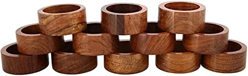 Set Of 12 Wooden Handmade Decorative Napkin Rings For Dinner Party Table Decor 1.5 Inch 10 Set Of 12 Wooden Handmade Decorative Napkin Rings For Dinner Party Table Decor 1.5 Inch - Image 10