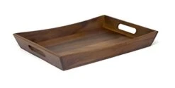 1165 Acacia Curved Serving Tray, 19.88" X 14" X 2.5"