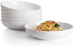 Pasta Bowls, 22 Ounce Salad Bowls, White Serving Bowls, Pasta Bowls Set Of 6, 7.6 Inch Porcelain Pasta Plates, No. 112.001 -Generic Furniture Shop 314vUDD5 lL. AC