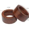 Wood Napkin Rings - Set Of 12 - Handmade Dining Table Napkin Holder - Classic Everyday Harvest Autumn Fall Thanksgiving Holiday Christmas Festive Party Gift Farmhouse Décor -Dark Natural