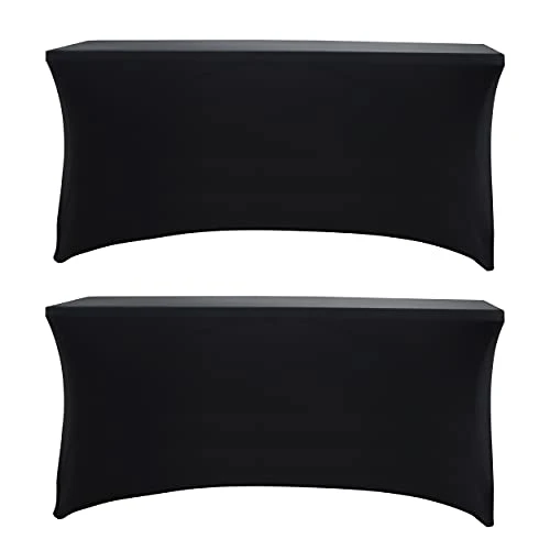 2 Pack 5ft Rectangle Black Cocktail Tablecloth With Stretch Spandex Fitted Table Cover For Bar Table Wedding Table Cocktail Table Massage Table Kitchen Table 1 2 Pack 5ft Rectangle Black Cocktail Tablecloth With Stretch Spandex Fitted Table Cover For Bar Table Wedding Table Cocktail Table Massage Table Kitchen Table