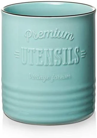 Kitchen Utensil Holder, 7.2″ Extra-Large Ceramic Stable Utensil Caddy, Rustic Cooking Utensil Crock For Farmhouse Kitchen Décor With Countertop-Protection Cork Bottom, Counter Utensil Organizer 6 Kitchen Utensil Holder, 7.2″ Extra-Large Ceramic Stable Utensil Caddy, Rustic Cooking Utensil Crock For Farmhouse Kitchen Décor With Countertop-Protection Cork Bottom, Counter Utensil Organizer - Image 6