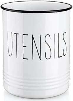 Kitchen Utensil Holder, 6.7" Utensil Holder For Kitchen Counter, Cooking Utensil Crock With Cork Bottom, Modern Farmhouse Kitchen Decor, Countertop Utensil Storage Caddy Organizer, Black -Generic Furniture Shop 316BSLbfJoL. AC