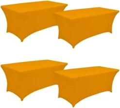 6FT Spandex Table Cover Table Cloth For Folding Tables Fitted Rectangular Tablecover Washable Wrinkle Resistant Polyester Stretch Tablecloth Protector For Wedding Banquet Party (4 Pack, Royal Blue) -Generic Furniture Shop 316pCy1oeFL. AC