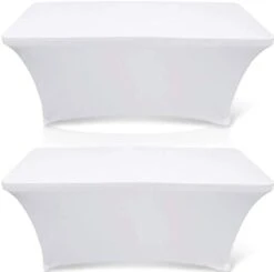 Uxe 8-feet Rectangle Tablecloth - Spandex Stretchable Table Cloth Cover, Black, 2 Pack -Generic Furniture Shop 31AnEbmcZ9L. AC