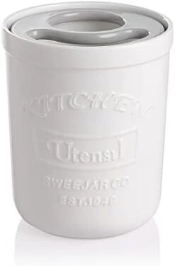 Kitchen Utensil Holder, 7.2" Ceramic Utensil Crock For Cooking Countertop, Housewarming, Wedding, Birthday Gift (Gray) -Generic Furniture Shop 31BUPsXoL. AC