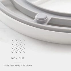 Crazy Susan Turntable, Divided Lazy Susan Organizer With 3 Clear Bins For Cabinet And Pantry Storage,White -Generic Furniture Shop 31D1j5ptC9L