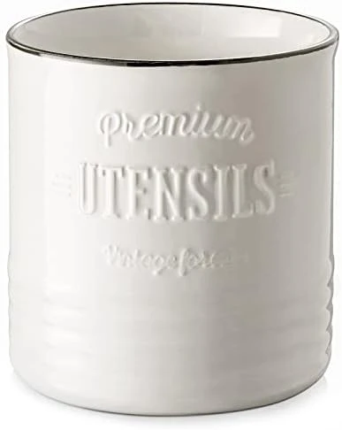 Kitchen Utensil Holder, 7.2″ Extra-Large Ceramic Stable Utensil Caddy, Rustic Cooking Utensil Crock For Farmhouse Kitchen Décor With Countertop-Protection Cork Bottom, Counter Utensil Organizer 7 Kitchen Utensil Holder, 7.2″ Extra-Large Ceramic Stable Utensil Caddy, Rustic Cooking Utensil Crock For Farmhouse Kitchen Décor With Countertop-Protection Cork Bottom, Counter Utensil Organizer - Image 7