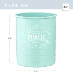 Large Farmhouse Kitchen Utensil Holder For Countertop - Kitchen Utensil Caddy - Teal Cooking Utensils Holder For Kitchen Counter - Utensil Organizer Jar For Wooden Spoon And Spatulas 7 Large Farmhouse Kitchen Utensil Holder For Countertop - Kitchen Utensil Caddy - Teal Cooking Utensils Holder For Kitchen Counter - Utensil Organizer Jar For Wooden Spoon And Spatulas -Generic Furniture Shop 31FEgjPWOzL