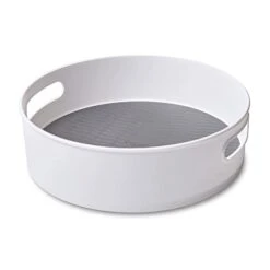 Non-Skid Storage Turntable, 12-Inch, Gray