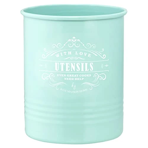 Large Farmhouse Kitchen Utensil Holder For Countertop - Kitchen Utensil Caddy - Teal Cooking Utensils Holder For Kitchen Counter - Utensil Organizer Jar For Wooden Spoon And Spatulas 1 Large Farmhouse Kitchen Utensil Holder For Countertop - Kitchen Utensil Caddy - Teal Cooking Utensils Holder For Kitchen Counter - Utensil Organizer Jar For Wooden Spoon And Spatulas