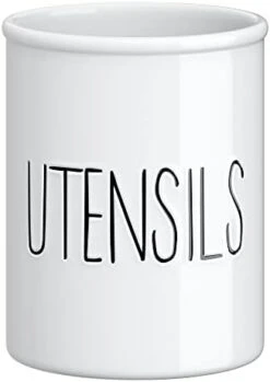 Ceramic Farmhouse Kitchen Utensil Holder For Countertop, Decorative Kitchen Utensil Holder, Large Kitchen Utensil Holder For Kitchen Counter, Utensil Crock Spatula Holder, 7" White 15 Ceramic Farmhouse Kitchen Utensil Holder For Countertop, Decorative Kitchen Utensil Holder, Large Kitchen Utensil Holder For Kitchen Counter, Utensil Crock Spatula Holder, 7" White -Generic Furniture Shop 31LSUNzCmL. AC