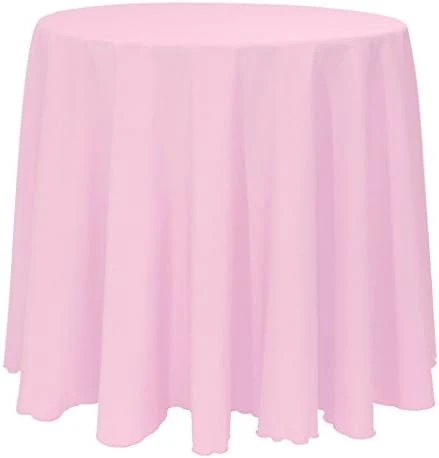 90-Inch Round Polyester Linen Tablecloth White 11 90-Inch Round Polyester Linen Tablecloth White - Image 11