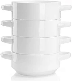 108.101 Porcelain Bowls With Handles - 20 Ounce For Soup, Cereal, Stew, Chill, Set Of 4, White -Generic Furniture Shop 31MflsDWVL. AC