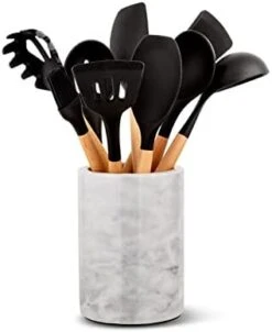 Marble Utensil Holder Set - Utensils Included - Flatware & Utensil Storage Organizer For Countertops, Pantry, Bathroom, Office & Center Table - Stylish Kitchen Counter Decor -Generic Furniture Shop 31MxCXQkpuL. AC