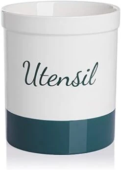 Kitchen Utensil Holder, 7.2" Ceramic Utensil Crock For Cooking Countertop, Housewarming, Wedding, Birthday Gift (Gray) -Generic Furniture Shop 31NlneyQ0DL. AC