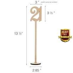 Wooden Table Numbers 13.5" Tall (1 To 25) Natural Color - For Rustic Weddings Receptions, Banquets, Cafés, Restaurants, Hotels, Parties - Commercial Grade Extra Thick By Merry Expressions -Generic Furniture Shop 31OFMCa7mbL