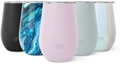 Wine Tumbler With Lid | Cute Stemless Glass Cup With Press-In Lid | Insulated Stainless Steel Coffee Mug | Gifts For Women Men Him Her | Spirit Collection | 12oz | Ocean Quartz -Generic Furniture Shop 31OJg9lDj9L. AC