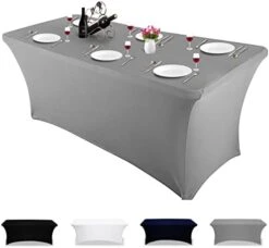 Stretch Spandex Tablecloth 2 Pack 6FT Black Fitted Tight Washable And Wrinkle Resistant Rectangular Patio Table Cover For Event, Wedding, Banquet & Parties(Black,72 L X 30 W X 30 H Inches) 21 Stretch Spandex Tablecloth 2 Pack 6FT Black Fitted Tight Washable And Wrinkle Resistant Rectangular Patio Table Cover For Event, Wedding, Banquet & Parties(Black,72 L X 30 W X 30 H Inches) -Generic Furniture Shop 31QzHxHQbL. AC