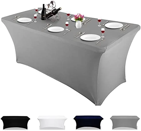 Stretch Spandex Tablecloth 2 Pack 6FT Black Fitted Tight Washable And Wrinkle Resistant Rectangular Patio Table Cover For Event, Wedding, Banquet & Parties(Black,72 L X 30 W X 30 H Inches) 7 Stretch Spandex Tablecloth 2 Pack 6FT Black Fitted Tight Washable And Wrinkle Resistant Rectangular Patio Table Cover For Event, Wedding, Banquet & Parties(Black,72 L X 30 W X 30 H Inches) - Image 7