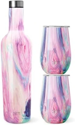 Wine Tumbler With Lid | Cute Stemless Glass Cup With Press-In Lid | Insulated Stainless Steel Coffee Mug | Gifts For Women Men Him Her | Spirit Collection | 12oz | Ocean Quartz -Generic Furniture Shop 31RLTudsuLL. AC