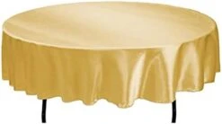 90 INCH Round Silky Satin Tablecloth - Premium Fabric (Gold) -Generic Furniture Shop 31Rrm5t6X6L. AC