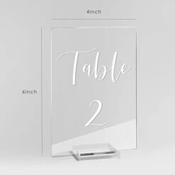 Acrylic Wedding Table Numbers 1-10 With Stands | 4x6 Inch Printed Calligraphy, Clear Table Number Signs And Holders | Perfect For Wedding Reception, Centerpiece Decoration, Event, Party -Generic Furniture Shop 31SNxPPQgaL