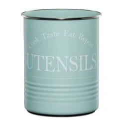 Large Kitchen Utensil Holder Organizer For Countertop, Farmhouse Storage Caddy With Stable Padded Base