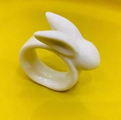 Porcelain Rabbit Napkin Rings - Easter Bunny Napkin Ring Holder For Dinning Room Table Decor, Set Of 4 Vintage White Bunny Napkin Holder For Dinner Baby Shower Birthday Party -Generic Furniture Shop 31Tjxz0jgnL