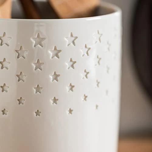 Kitchen Utensil Holder For Countertop, Cooking Utensils Crock, Large Ceramic Utensil Holder For Spatula Slotted & Solid Spoon, Soup Ladle And Etc. Farmhouse Kitchen Decor, White 1 Kitchen Utensil Holder For Countertop, Cooking Utensils Crock, Large Ceramic Utensil Holder For Spatula Slotted & Solid Spoon, Soup Ladle And Etc. Farmhouse Kitchen Decor, White