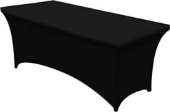 Spandex Tablecloth 1 Pack [6FT, Black] Tight, Fitted, Washable And Wrinkle Resistant Stretch Rectangular Patio Table Cover For Event, Wedding & Parties [72Lx30Wx30H Inch] -Generic Furniture Shop 31VzkfvxeeL. AC 1