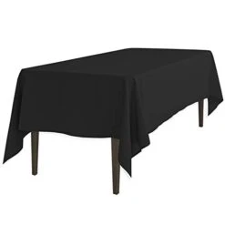 InenTablecloth 60 X 102-Inch Rectangular Polyester Tablecloth Black