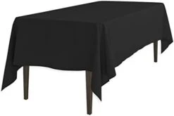 InenTablecloth 60 X 102-Inch Rectangular Polyester Tablecloth Black -Generic Furniture Shop 31amT6pzr6L. AC