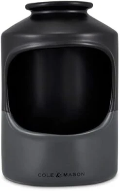Cole & Mason H822140 Linton Black/Grey Utensil Pot Holder | Kitchen Organisation, Utensils Storage Jar | Ceramic | (H) 160 Mm X (D) 120 Mm | 2 Year Guarantee -Generic Furniture Shop 31ddtvWKu L. AC
