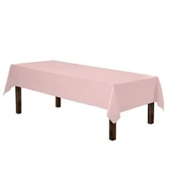 Rectangle Tablecloth - 60 X 126 Inch | Pink Rectangular Table Cloth For 8 Foot Table In Washable Polyester | Great For Buffet Table, Parties, Holiday Dinner, Wedding & Baby Shower