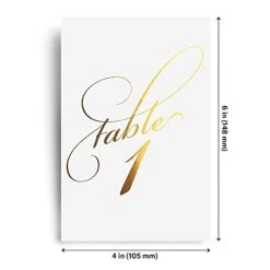 Bliss Collections Table Numbers, Gold Foil, Double-Sided Cards Plus Head Table Card For Your Wedding, Reception, Anniversary, Birthday Party Or Celebration, 4"x6" (1-25 Plus Head Table Card) -Generic Furniture Shop 31fbaRc14hS