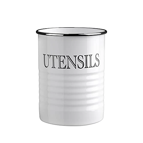 KARRYOUNG Farmhouse Kitchen Utensil Holder – 6.6”Metal Utensils Caddy Organizer For Countertops, Spoons, Spatula, FlatwareStorage- Rustic Vintage Style Large Kitchen Tool Crock - White 1 KARRYOUNG Farmhouse Kitchen Utensil Holder – 6.6”Metal Utensils Caddy Organizer For Countertops, Spoons, Spatula, FlatwareStorage- Rustic Vintage Style Large Kitchen Tool Crock - White
