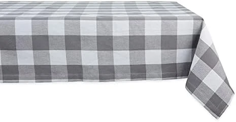 Buffalo Check Collection, Classic Farmhouse Tablecloth, Table Topper, 40x40, Light Blue & White 9 Buffalo Check Collection, Classic Farmhouse Tablecloth, Table Topper, 40x40, Light Blue & White - Image 9