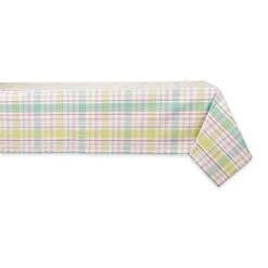 Spring Plaid Table Top Collection 100% Machine Washable Dress Up Your Table For Spring, Easter, Family Dinners, Picnics And Everyday, 60x84