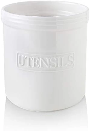 KOOV Cooking Utensil Holder, Large Ceramic Utensil Crock, Deep And Stable, Utensil Caddy For Countertop Letter Series (Yellow) 6 KOOV Cooking Utensil Holder, Large Ceramic Utensil Crock, Deep And Stable, Utensil Caddy For Countertop Letter Series (Yellow) - Image 6