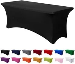Spandex Tablecloth 6FT Stretch Table Cover Fitted Rectangular Tables, Universal Stretch Patio Table Cloth For Wedding, Banquet, Party And Event(Black, 6FT 24 Spandex Tablecloth 6FT Stretch Table Cover Fitted Rectangular Tables, Universal Stretch Patio Table Cloth For Wedding, Banquet, Party And Event(Black, 6FT -Generic Furniture Shop 31novyd7SFL. AC 1