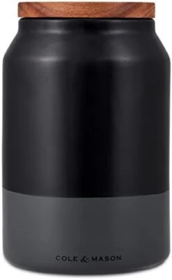 Cole & Mason H822140 Linton Black/Grey Utensil Pot Holder | Kitchen Organisation, Utensils Storage Jar | Ceramic | (H) 160 Mm X (D) 120 Mm | 2 Year Guarantee -Generic Furniture Shop 31oRO5pqJvL. AC