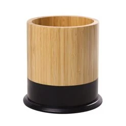 Kitchen Utensil Holder,Large Cooking Utensil Caddy Crock For Counter,Weighted Base For Stability,6.2 X 6.2 Inches,Black