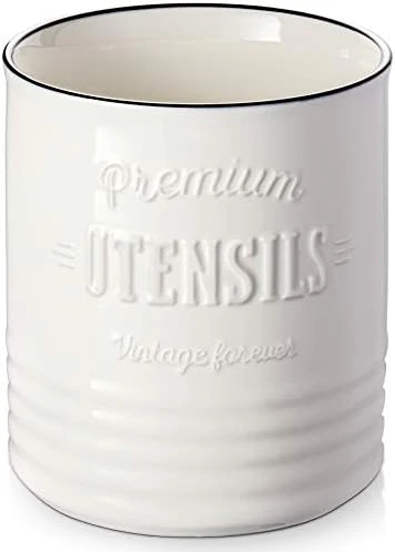 Kitchen Utensil Holder, 7.2″ Extra-Large Ceramic Stable Utensil Caddy, Rustic Cooking Utensil Crock For Farmhouse Kitchen Décor With Countertop-Protection Cork Bottom, Counter Utensil Organizer 8 Kitchen Utensil Holder, 7.2″ Extra-Large Ceramic Stable Utensil Caddy, Rustic Cooking Utensil Crock For Farmhouse Kitchen Décor With Countertop-Protection Cork Bottom, Counter Utensil Organizer - Image 8